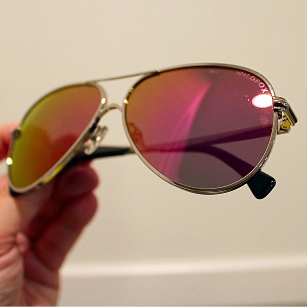 Wildfox Gold Frame Sunglasses with Pink Lenses